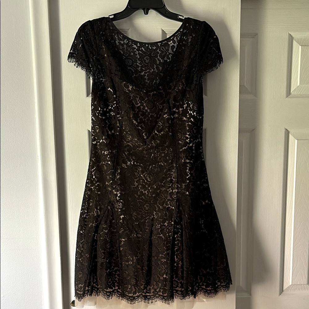Eliza J black lace and tulle dress
